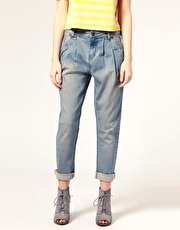 ASOS Stitch Pleat Panel Peg Leg Jeans