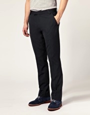 ASOS Straight Fit Dark Charcoal Trousers