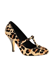 ASOS STRAWBERRY T Bar Leather Court Shoe
