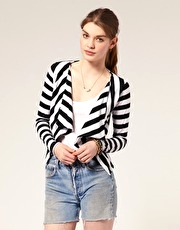 ASOS Stripe Frill Front Cardi