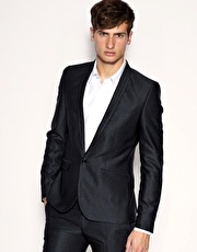ASOS Super Skinny Fit Metallic Grey Jacket
