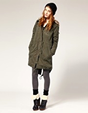 ASOS Surplus Padded Parka With Faux Fur Lined Hood