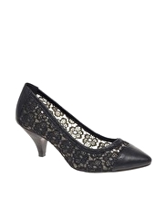 ASOS SYDNEY Lace Detail Kitten Heel
