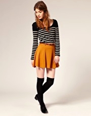 ASOS Tailored Belted Ponti Fit and Flare Skirt