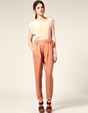 ASOS Tailored Double Belted Peg Trousers