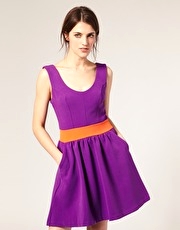 ASOS Tailored Double Weave Colourblock Full Dress