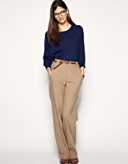 ASOS Tailored Flannel Wide Leg Trouser
