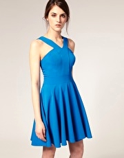 ASOS Tailored Full Skirt Dress With Cut Away Strap