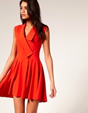 ASOS Tailored Pleat Lapel Crepe Dress
