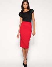 ASOS Tailored Pleat Side Ponti Pencil Skirt