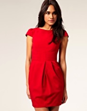 ASOS Tailored Pleat Waist Tulip Dress - 2