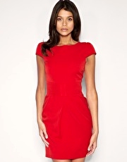 ASOS Tailored Pleat Waist Tulip Dress