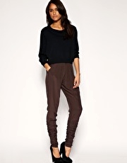 ASOS Tailored Silk Ruched Leg Trousers
