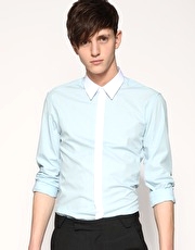 ASOS Tailoring Contrast Trim Slim Fit Shirt