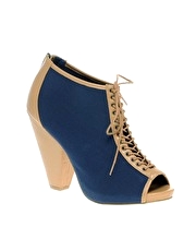 ASOS TELLTALE Lace Up Peep Toe Shoe Boot