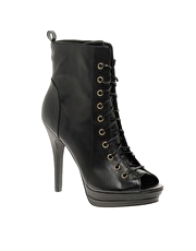 ASOS TENDER Lace Up Peep Toe Shoe Boot
