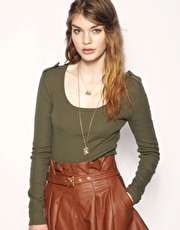 ASOS Tight Military Scoop Neck Jumper