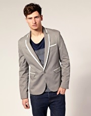 ASOS Tipped Collar Cropped Slim Fit Blazer