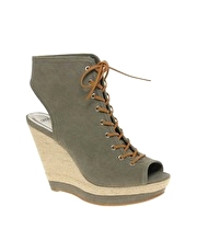 ASOS TOBY Open Back Lace Up Wedge Shoe Boot - 2