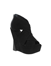 ASOS TRAGEDY Leather And Stingray Wedge Shoe Boots