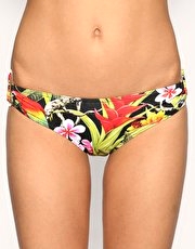 ASOS Tropical Print Hipster With Gold D Rings