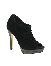 ASOS TURN IT UP Suede Ruched Peep Toe Shoe Boots