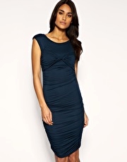 ASOS Twist Bust Jersey Ruched Dress