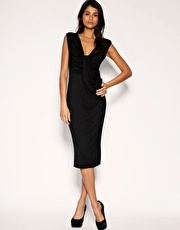 ASOS Twist Front Calf Length Jersey Dress