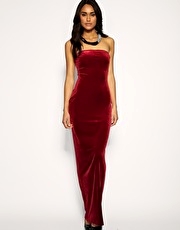 ASOS Velvet Boob Tube Maxi Dress