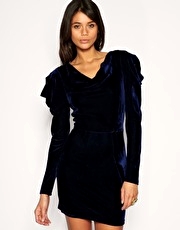 ASOS Velvet Ruched Sleeve Dress