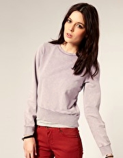 ASOS Washed Curve Hem Jumper