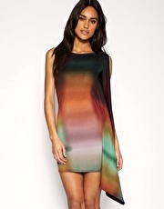 ASOS Watercolour One Shoulder Slinky Dress