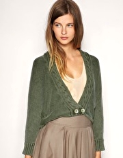 ASOS WHITE Bleached Cropped Cardigan