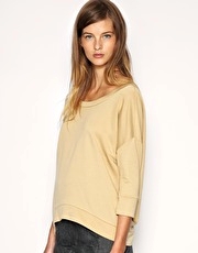 ASOS WHITE Cashmere Mix Sweat Top
