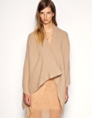 ASOS WHITE Chunky Ribbed Cape