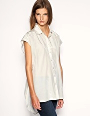 ASOS WHITE Extra Long Tail Shirt