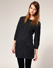 ASOS WHITE Hand Knit Cable Tunic