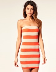 ASOS Wide Stripe Bandeau Bodycon Dress