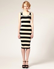 ASOS Wide Stripe Bodycon Midi Dress