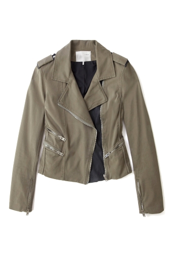 Aurore Leather Trim Cotton Biker Jacket by IRO
