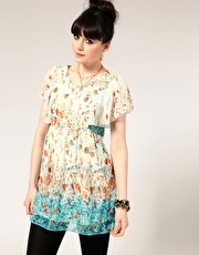 A|Wear Floral Angel Sleeve Tunic
