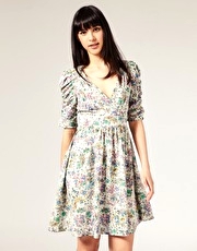 A|Wear Floral Dress With Full Skirt