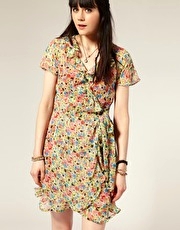 A|Wear Garden Floral Wrap Dress