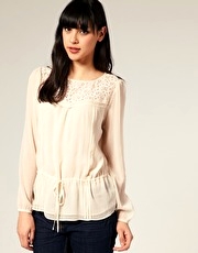 A|Wear Lace Yoke Blouse