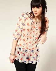 A|Wear Print Pintuck Tunic