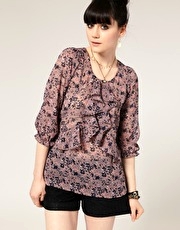 A|Wear Ruffle Front Blouse