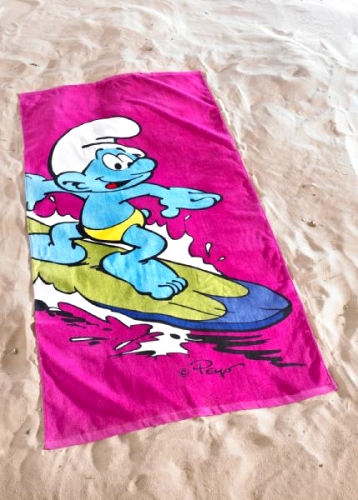 Badhandduk «Surfande Smurf»