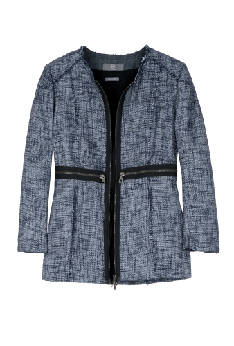 Basket Weave Collarless Zip Jacket by McQ Alexander McQueen