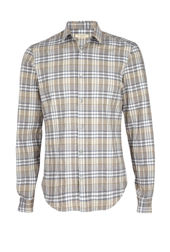 Beige Check Cotton Shirt by Burberry