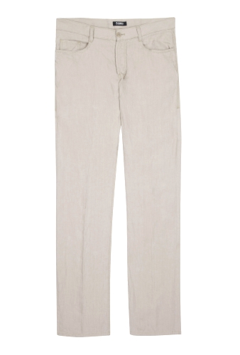 Beige Five Pocket Linen Trousers by Farhi by Nicole Farhi